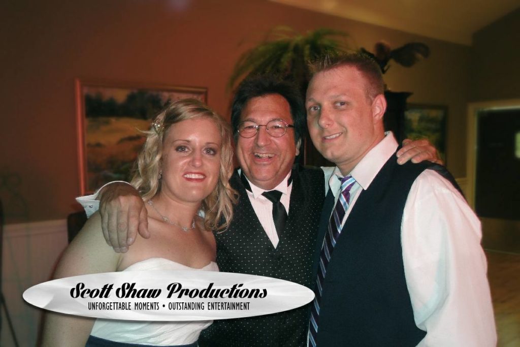 A Happy Bride and Groom with DJ Scott Shaw