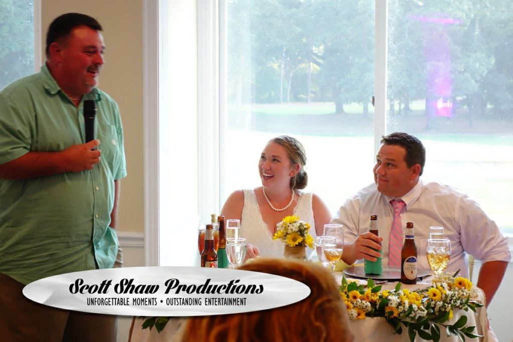 The Best Man toasts the bride and groom